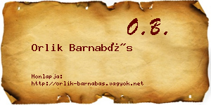Orlik Barnabás névjegykártya